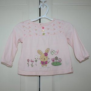5/$20 Baby girl long t-shirt bunny 6-12 months